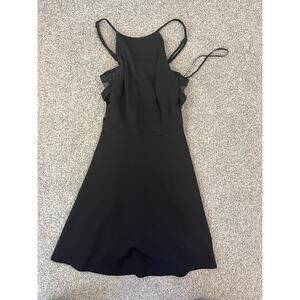 City Triangles Black Fit & Flare Dress Size 1 Strappy Cutout Back Mini Skater